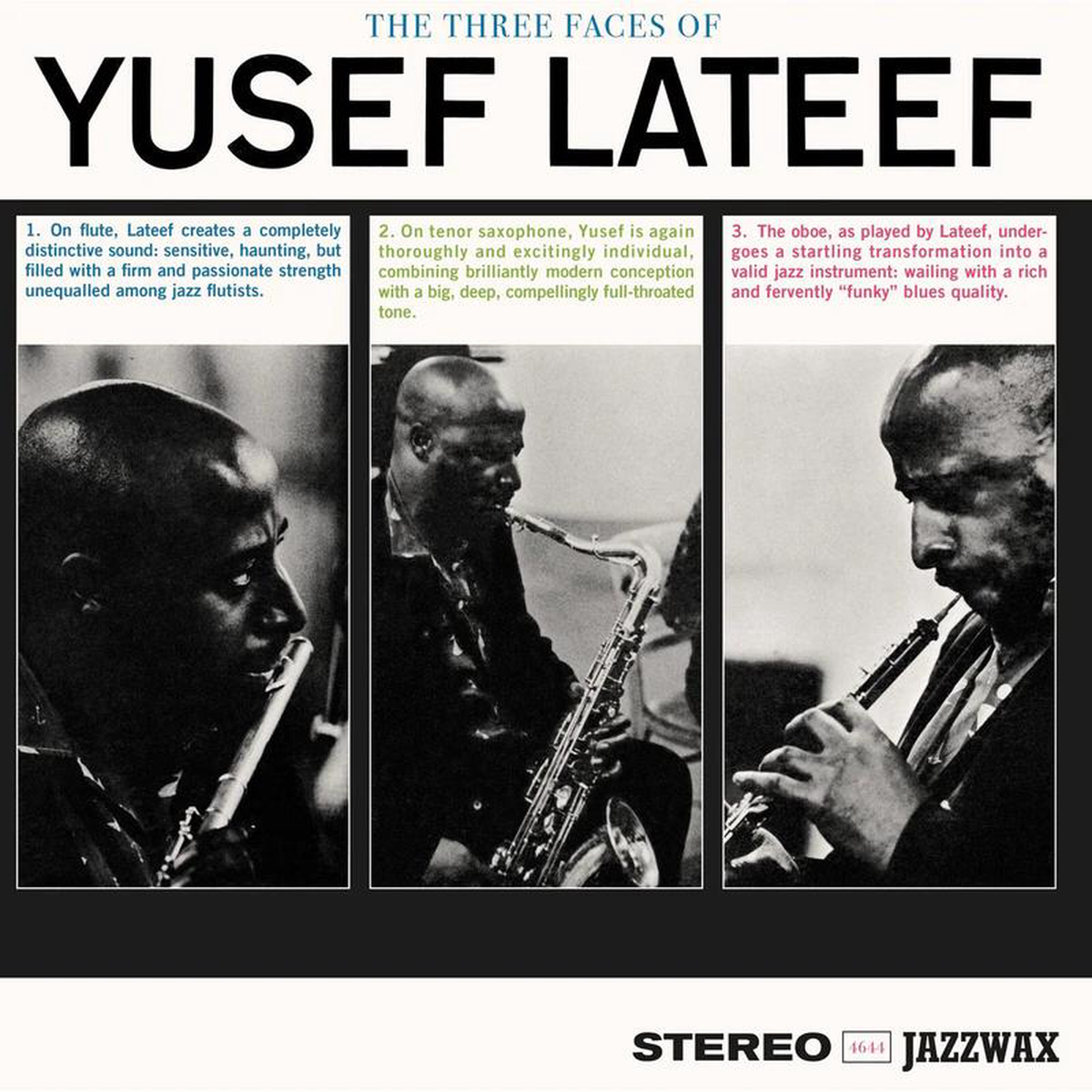 YUSEF LATEEF 8211 The Three Faces Of Yusef Lateef (Jazz Wax Reissue w 2 Bonus tracks) 8211 LP 8211 180g Vinyl OCT 24